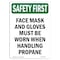 Signmission OSHA Sign, Face Mask And Gloves Must Worn, 10in X 7in Rigid Plastic, 7" W, 10" H, Portrait OS-SF-P-710-V-11107 - alternate 1